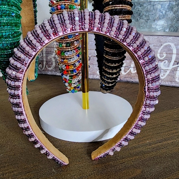 Elegant Beaded Headbands - Green, Multicolor, Purple, Black & Gold - Picture 5 of 6